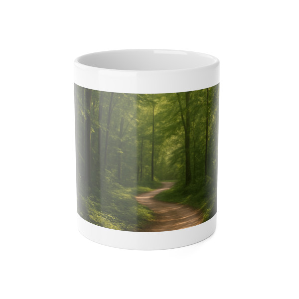 Path of Enlightenment - White Ceramic Mug, 11oz