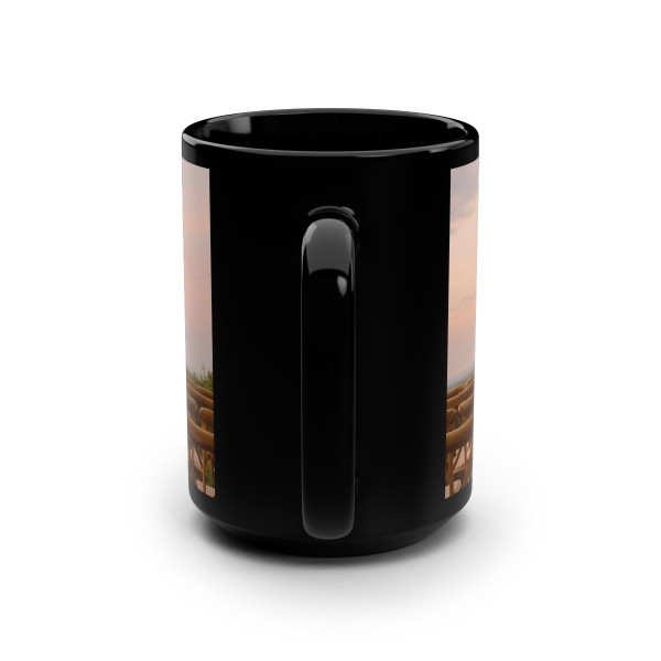 Ethereal Garden Bliss - Black Mug, 15oz