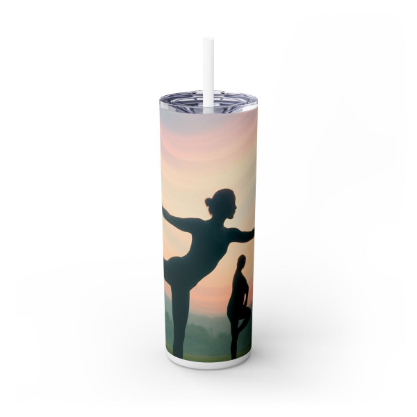 Serenity in Motion - Skinny Tumbler with Straw, 20oz