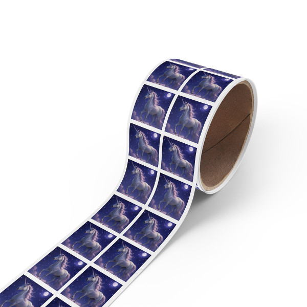 Celestial Unicorn Dreams - Square Sticker Label Rolls