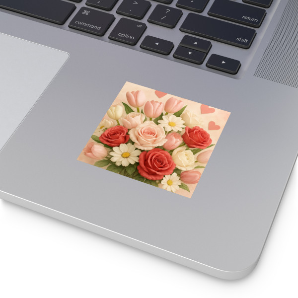 Love in Bloom - Laminate Stickers, Square