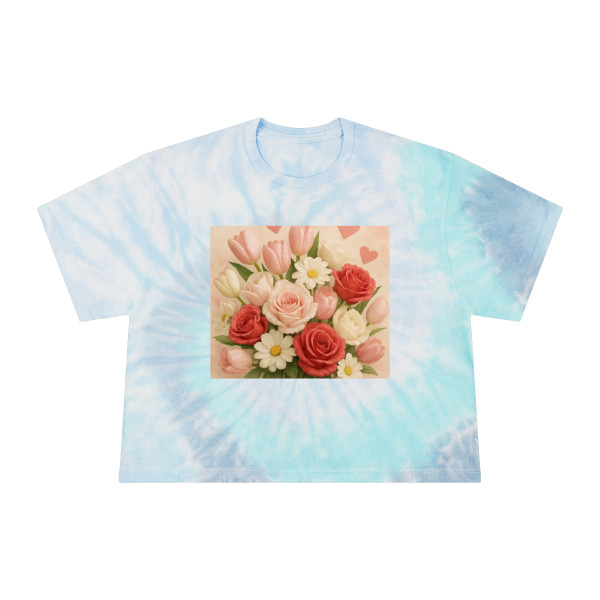 Love in Bloom - Women's Tie-Dye Crop Tee