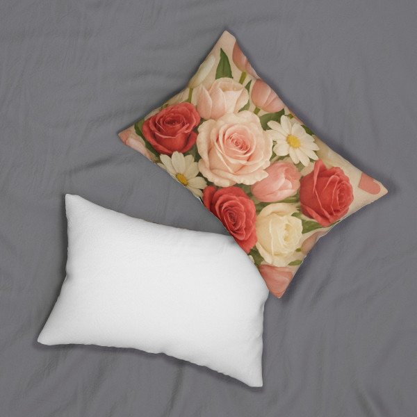 Love in Bloom - Spun Polyester Lumbar Pillow
