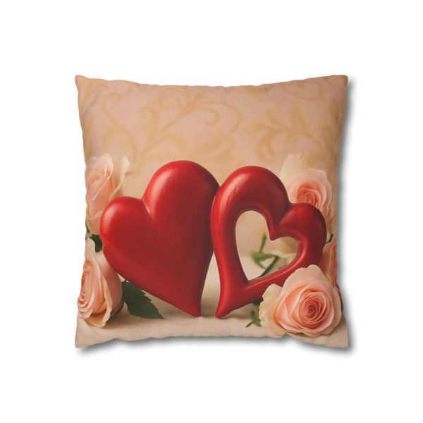 Eternal Love Blossoms - Square Poly Canvas Pillowcase