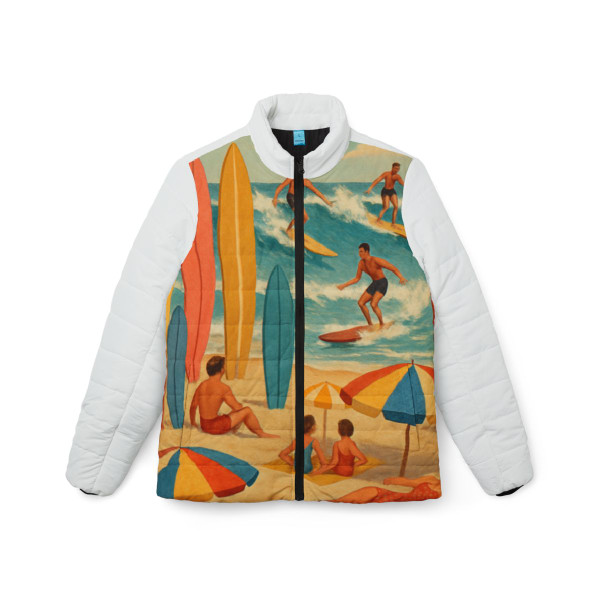 Retro Beach Party - Women’s Puffer Jacket (AOP)