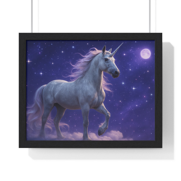 Celestial Unicorn Dreams - Horizontal Framed Poster