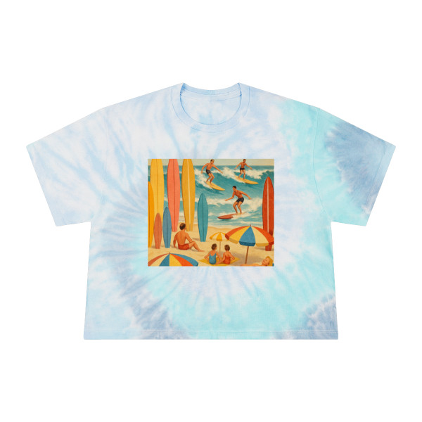 Retro Beach Party - Women's Tie-Dye Crop Tee