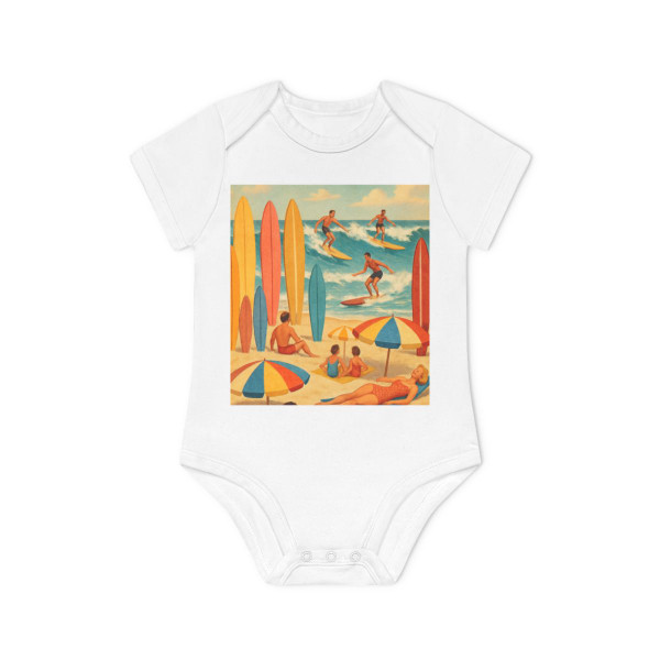 Retro Beach Party - Baby Organic Short Sleeve Bodysuit