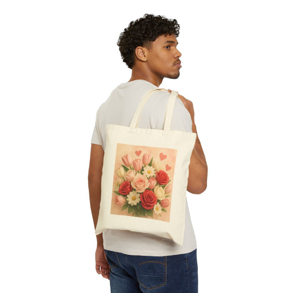 Love in Bloom - Cotton Canvas Tote Bag