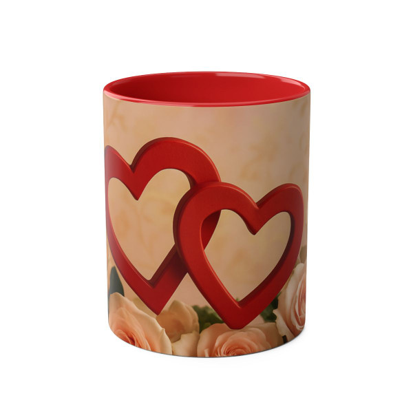 Eternal Love Blossoms - Two-Tone Coffee Mugs, 11oz