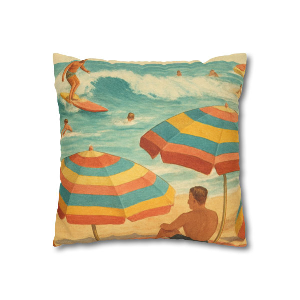 Retro Beach Party - Spun Polyester Square Pillowcase