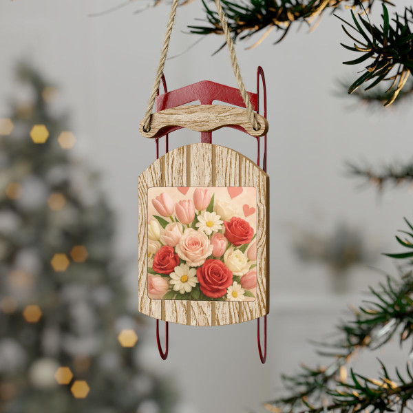 Love in Bloom - Sled Ornaments