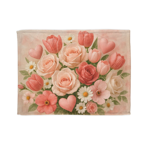 Love in Bloom - Soft Polyester Blanket