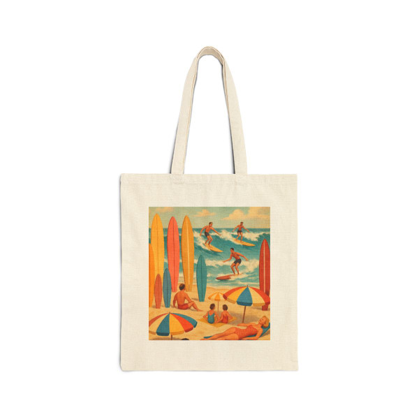 Retro Beach Party - Cotton Canvas Tote Bag