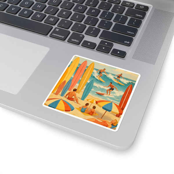 Retro Beach Party - Square Stickers