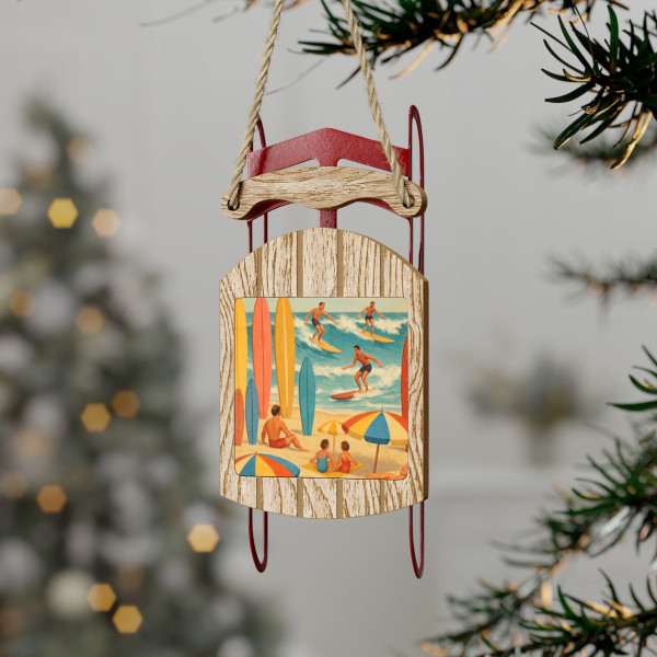 Retro Beach Party - Sled Ornaments
