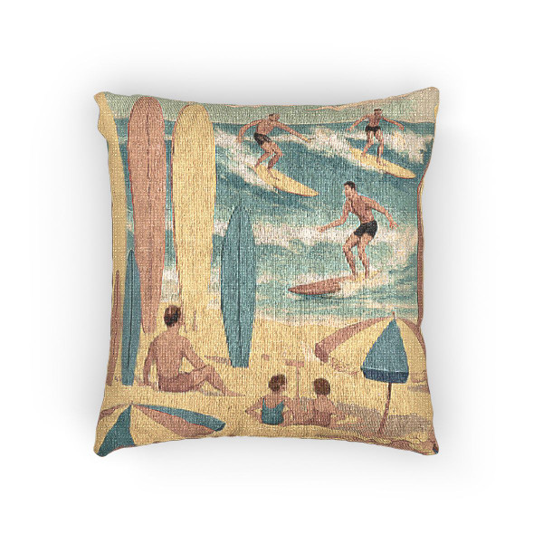 Retro Beach Party - Woven Pillow