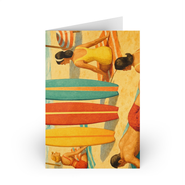 Retro Beach Party -  Greeting Cards (1 or 10-pcs)