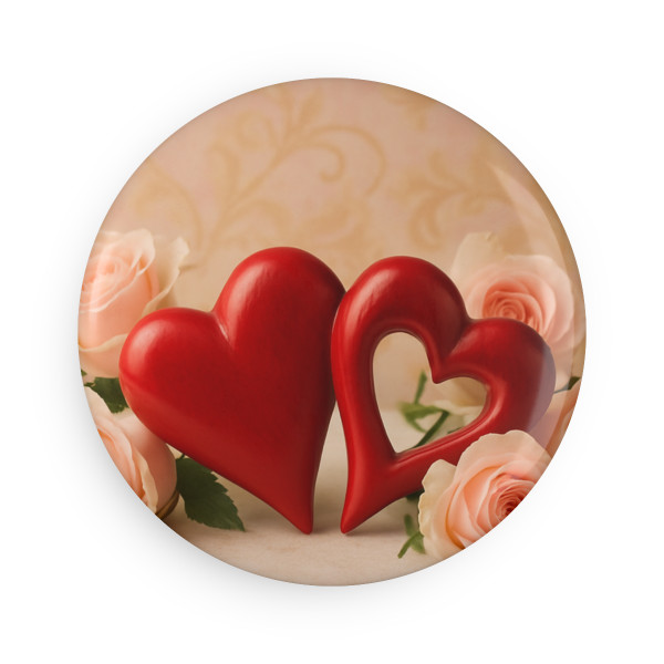 Eternal Love Blossoms - Button Magnet, Round (1 & 10 pcs)