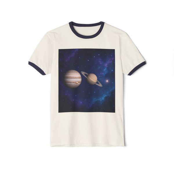 Celestial Convergence - Unisex Cotton Ringer T-Shirt