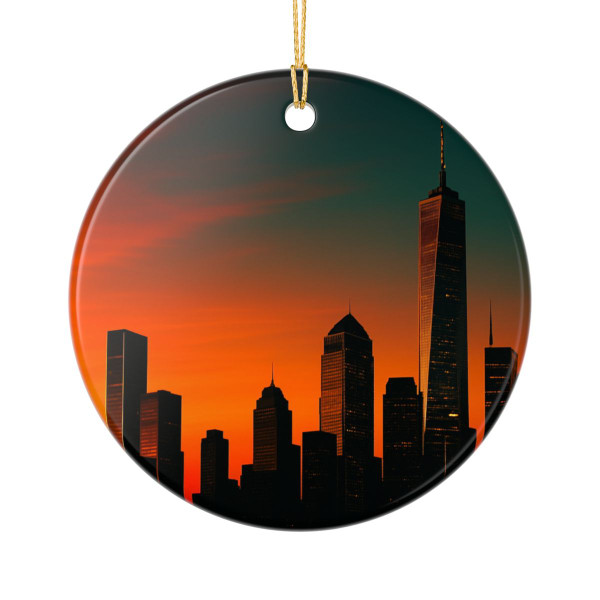 Glamorous Cityscape - Ceramic Ornaments (2-Side Print)