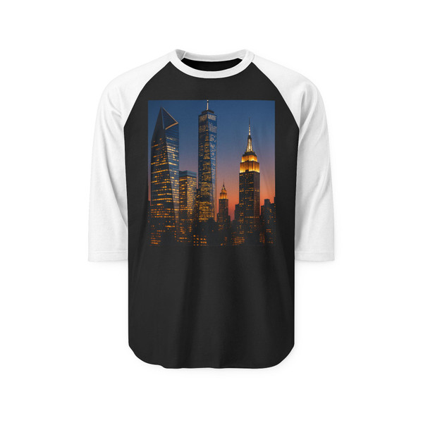 Metropolitan Marvels - Unisex Three-Quarter Sleeve Raglan Shirt Metropolitan Marvels - Unisex Three-Quarter Sleeve Raglan Shirt