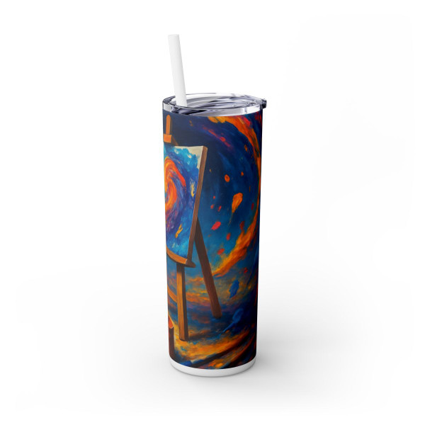 Canvas of Dreams - Skinny Tumbler with Straw, 20oz