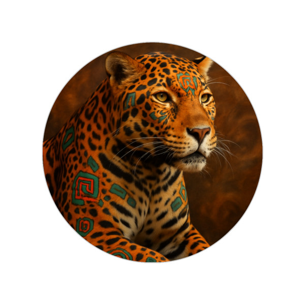 Jaguar Spirit Guardian - Transparent Outdoor Stickers, Round, 1pcs