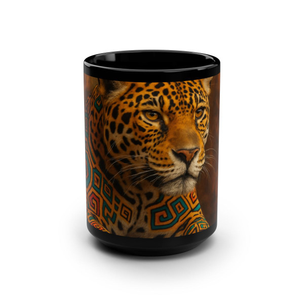 Jaguar Spirit Guardian - Black Mug, 15oz