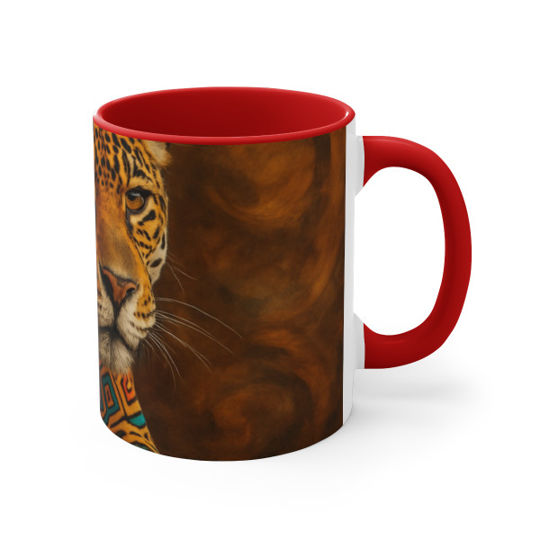 Jaguar Spirit Guardian - Colorful Accent Mugs, 11oz