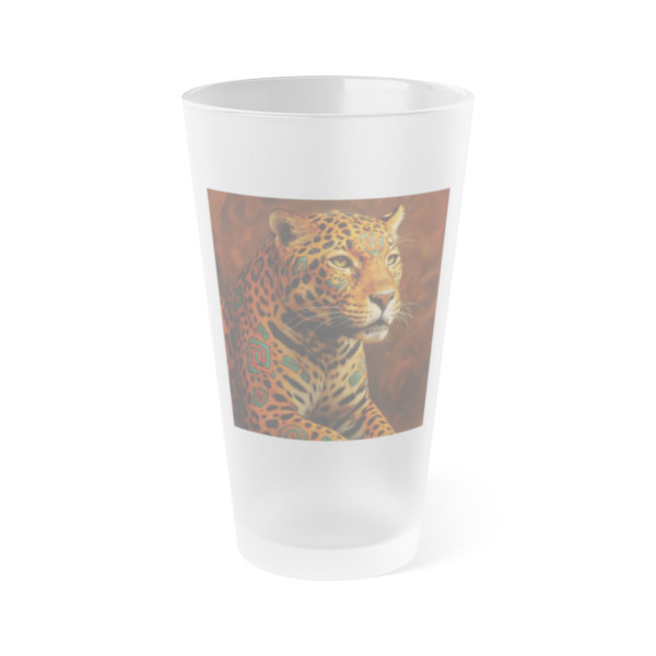 Jaguar Spirit Guardian - Frosted Pint Glass, 16oz