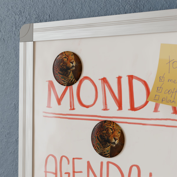 Jaguar Spirit Guardian - Button Magnet, Round (1 & 10 pcs)