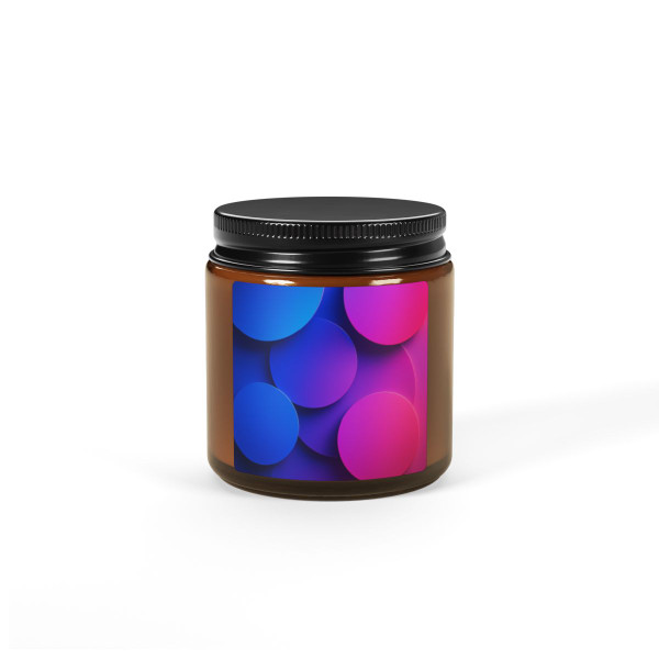 Radiant Circle Harmony - Scented Soy Candle (Multi-Size, Amber Jar)