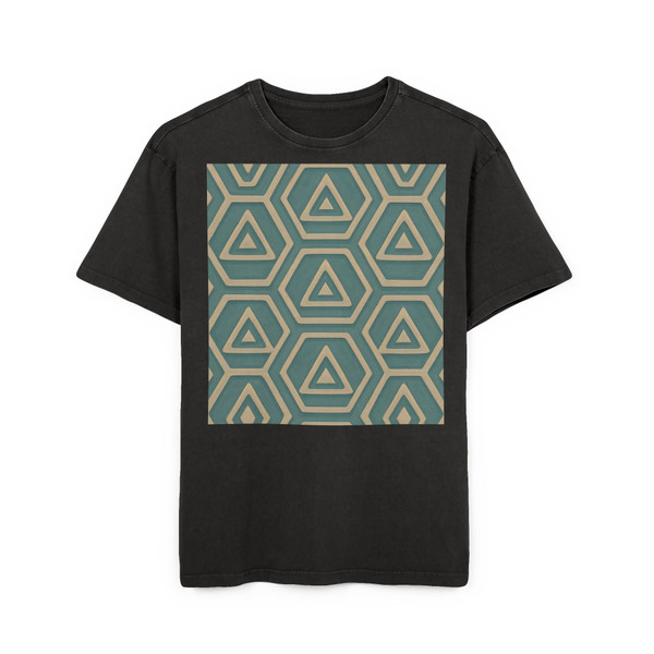 Quantum Tessellations - Men's Acid Washed Heavy Oversize Tee
