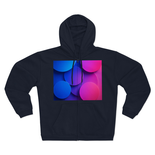 Radiant Circle Harmony - Unisex Hooded Zip Sweatshirt