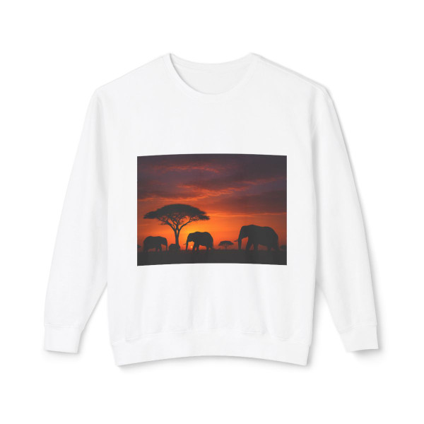 Savanna Sunset Serenade - Unisex Lightweight Crewneck Sweatshirt