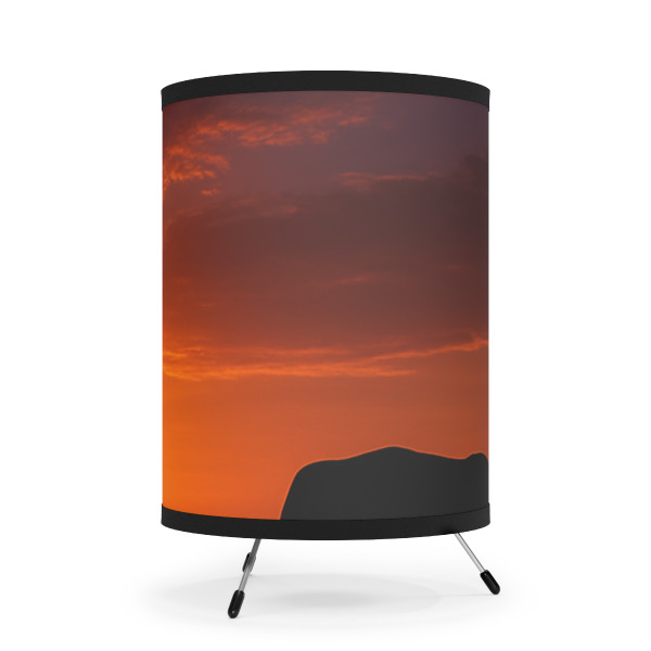 Savanna Sunset Serenade - Tripod Lamp with High-Res Printed Shade, US\CA plug