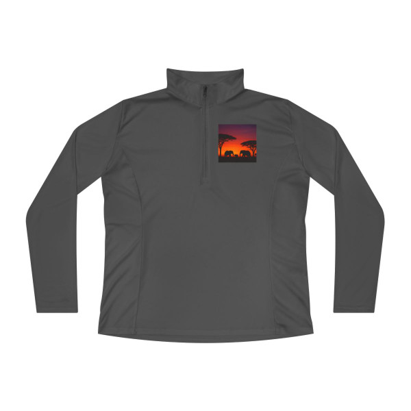 Savanna Sunset Serenade - Ladies Quarter-Zip Pullover