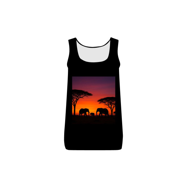 Savanna Sunset Serenade - Women's Baby Rib Tank