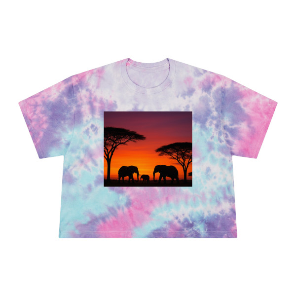 Savanna Sunset Serenade - Women's Tie-Dye Crop Tee