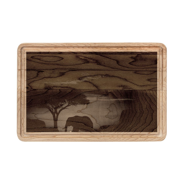 Savanna Sunset Serenade - Wooden Cutting Board (Engraving)