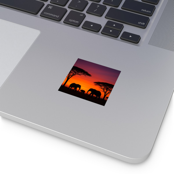 Savanna Sunset Serenade - Square Vinyl Stickers