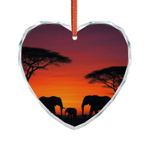 Savanna Sunset Serenade - Crystal Glass Ornament