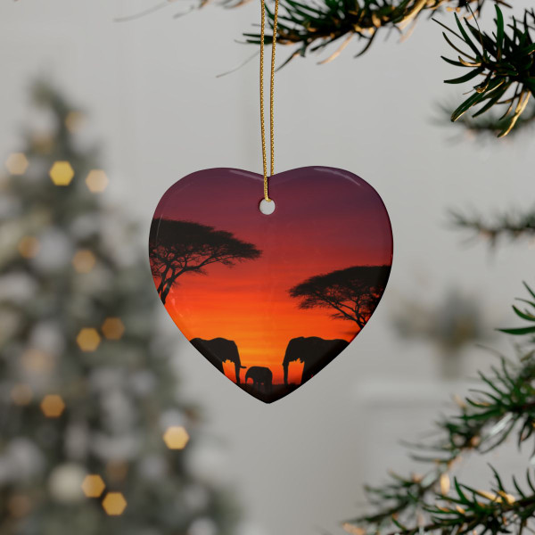 Savanna Sunset Serenade - Ceramic Ornaments (1pcs, 5pcs, 10pcs, 20pcs)