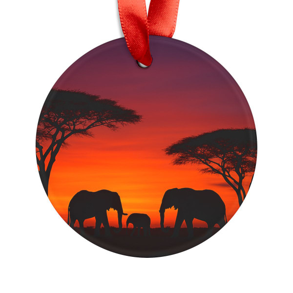 Savanna Sunset Serenade - Acrylic Ornament with Ribbon