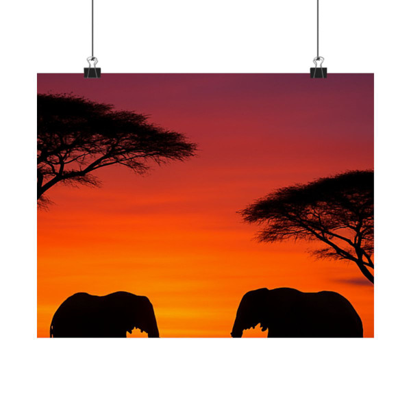 Savanna Sunset Serenade - Satin Posters (210gsm)