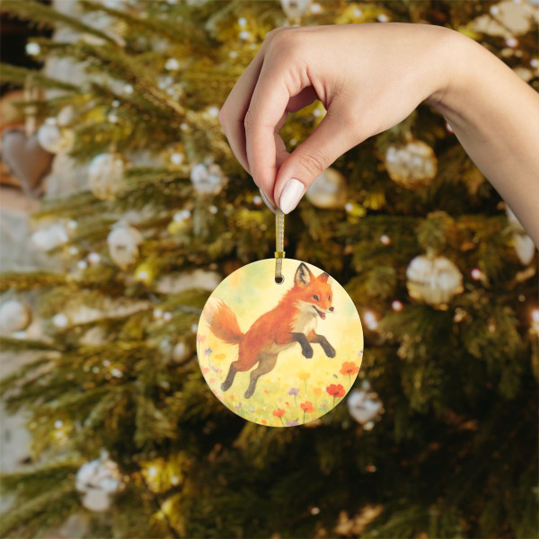Whimsical Fox Dreams - Glass Ornaments