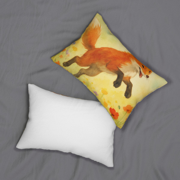 Whimsical Fox Dreams - Spun Polyester Lumbar Pillow