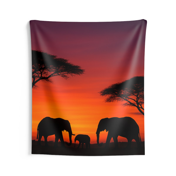 Savanna Sunset Serenade - Indoor Wall Tapestries