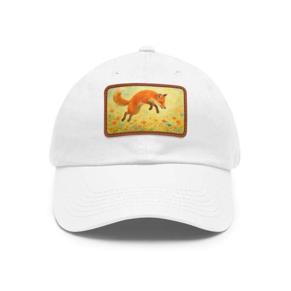 Whimsical Fox Dreams - Dad Hat with Leather Patch (Rectangle)
